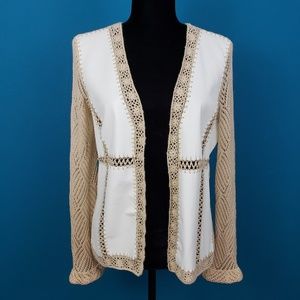 🆕️🤠🐎 Leather Patchwork & Crochet Jacket // (GENUINE LEATHER) // (NWOT)